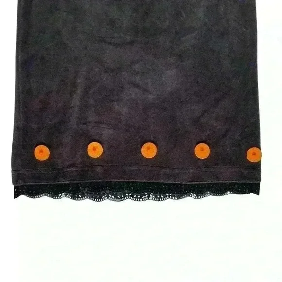 Pottery Barn‎ Velvet Black and Orange Polka Dress Size 4T - Picture 3 of 5